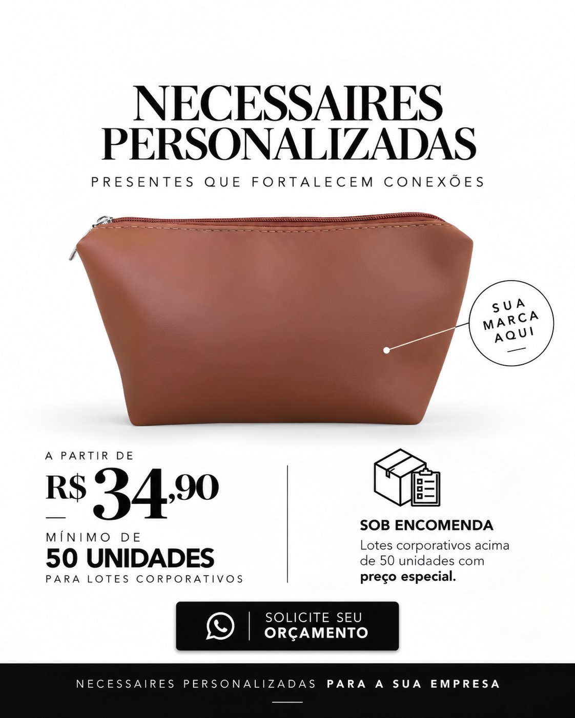 Necessaire caramelo personalizada